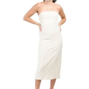 Zara Beige  Strapless Dress